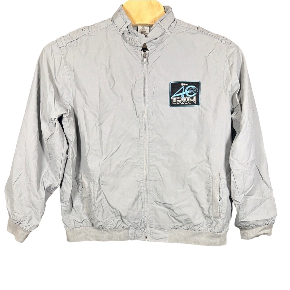 Disney Jacket Mens XXL Tron 40th Anniversary Gray Windbreaker Sci-Fi Movie